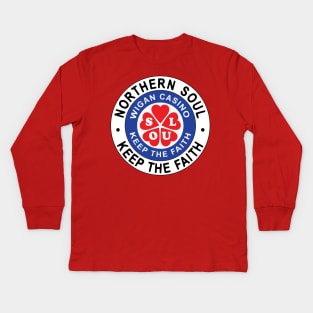 Northern Soul Badges, Wigan Soul Keep The Faith Kids Long Sleeve T-Shirt